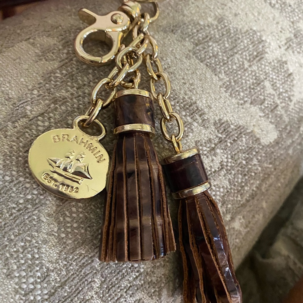 Brahmin Gold and Brown Tassel Key Holder - Picture 3 of 3